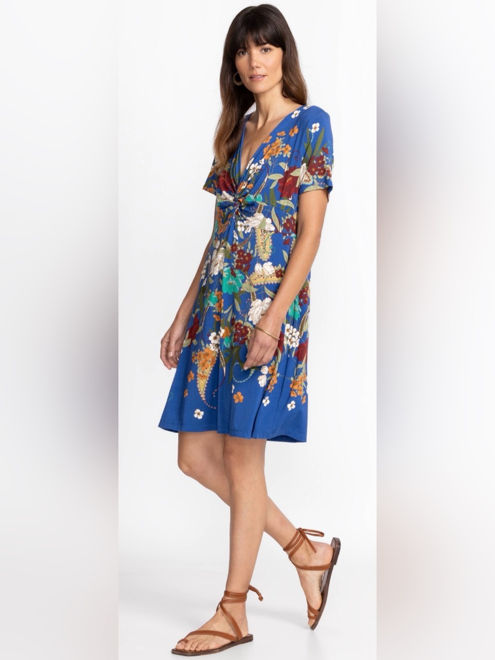 Johnny Was Tee Bee Twist Front Swing Dress Size Medium NEW Floral Soft Midi - Picture 12 of 14